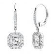 Silver Clear Asscher Cut Drops-Z20004