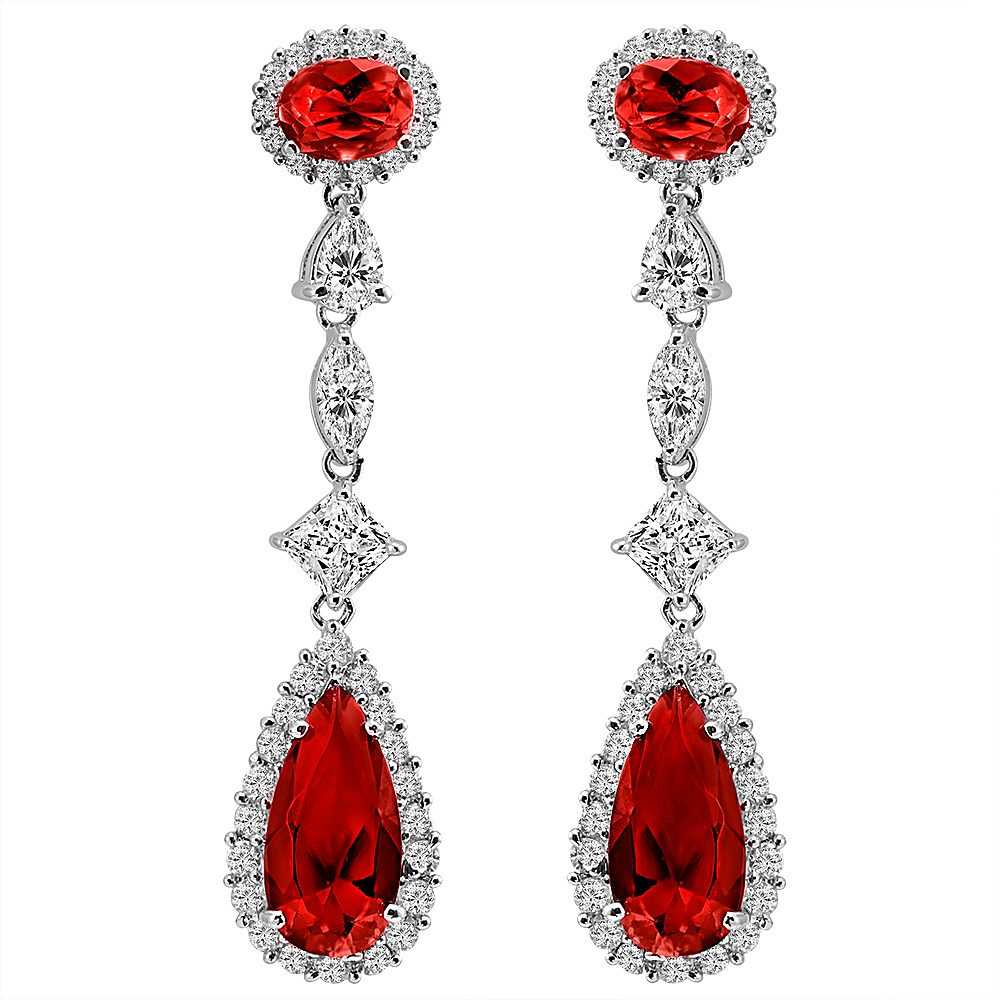 Silver Deep Crimson Regal Teardrops | Bling By Wilkening | Jewelry-Exposures International Gallery of Fine Art - Sedona AZ