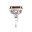 Sterling Silver 8 Carat Deep Crimson Emerald Cut Ring with 18 KGP Prongs | Bling By Wilkening | Jewelry-Exposures International Gallery of Fine Art - Sedona AZ