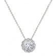 Sterling Silver Round Vintage Lace Necklace-119022-SVR