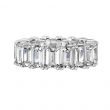 Sterling Silver 4 Prong Emerald Cut Eternity Ring Band-Z101205