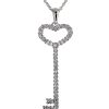 Sterling Silver Thin Pave? Heart Key Necklace | Bling By Wilkening | Jewelry-Exposures International Gallery of Fine Art - Sedona AZ