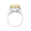 Sterling Silver 8 Carat Fancy Light Yellow Emerald Cut Ring with 18 KGP Prongs | Bling By Wilkening | Jewelry-Exposures International Gallery of Fine Art - Sedona AZ