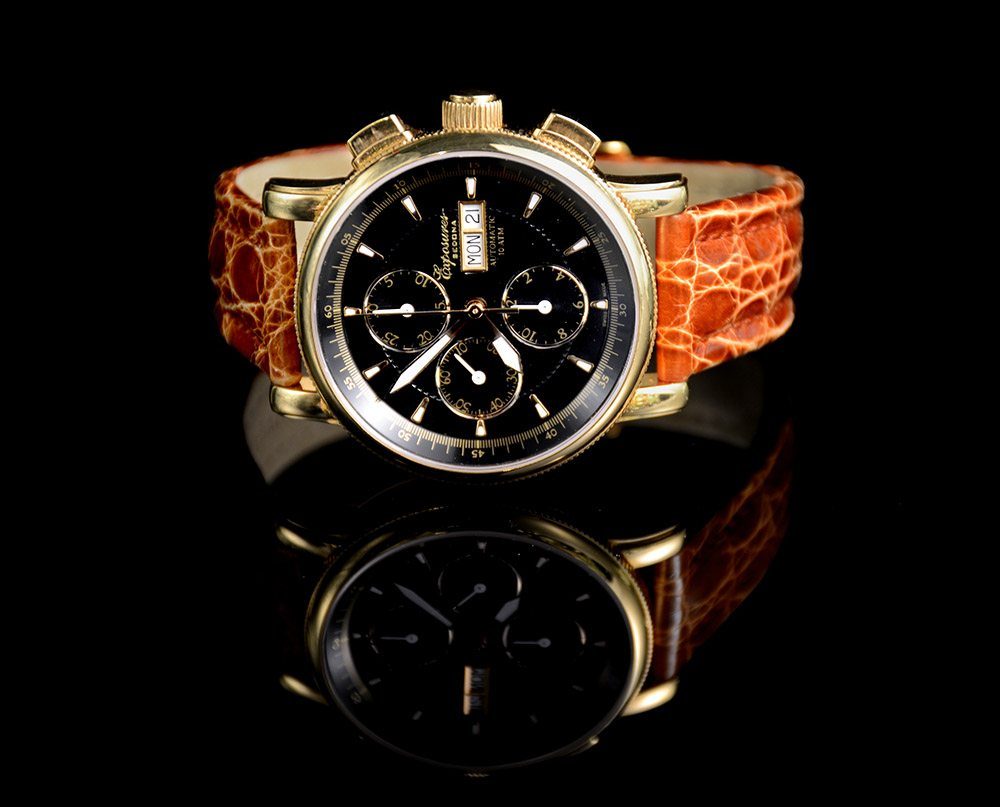 Exposures Mens Watch with Yellow Gold