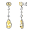 Silver Fancy Light Yellow Regal Teardrops with 18 KGP Prongs-Z200212