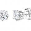 Sterling Silver 2.5 Carat 4 Prong Large Solitaire Studs-P10055-SVR