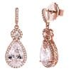 18 KGP Rose Gold Victorian Clear Teardrops-Z30089