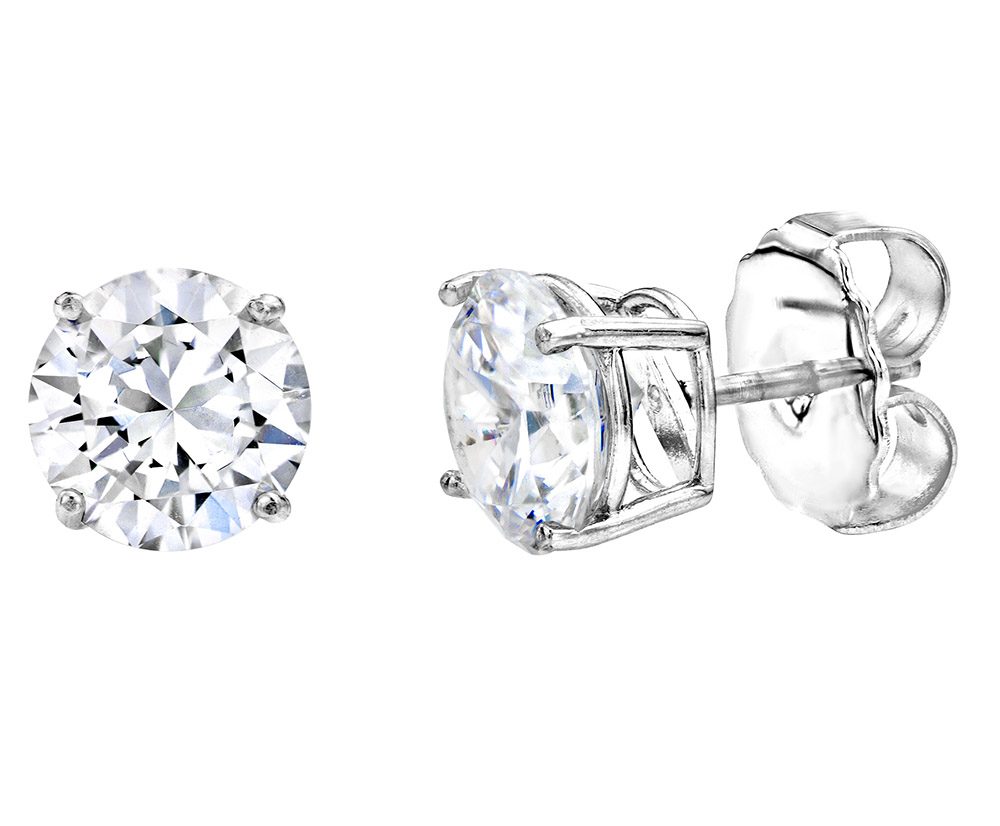 Wilkening - Sterling Silver 4 Prong 2.5 Carat Medium Solitaire Studs Exposures Gallery Sedona