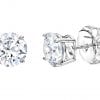 Wilkening - Sterling Silver 4 Prong 2.5 Carat Medium Solitaire Studs Exposures Gallery Sedona