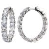 Sterling Silver 1.25” Asscher Cut Oval Couture Hoops | Bling By Wilkening | Jewelry-Exposures International Gallery of Fine Art - Sedona AZ