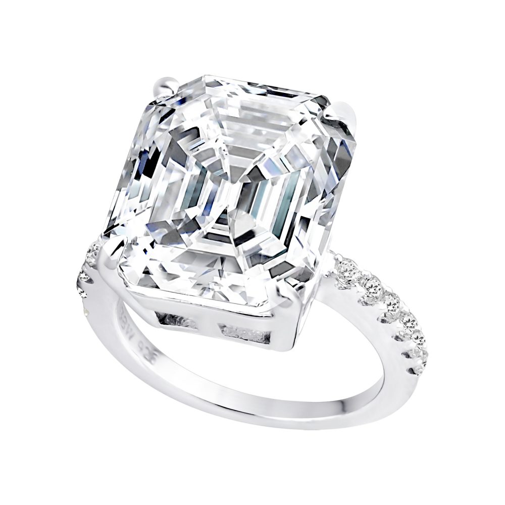 Sterling Silver Clear Asscher/Emerald-Cut Aspen Ring-Bling by Wilkening Invented Cut | Bling By Wilkening | Jewelry-Exposures International Gallery of Fine Art - Sedona AZ