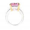 Sterling Silver Pink Asscher/Emerald-Cut Aspen Ring with 18 KGP Prongs-Bling by Wilkening Invented Cut | Bling By Wilkening | Jewelry-Exposures International Gallery of Fine Art - Sedona AZ