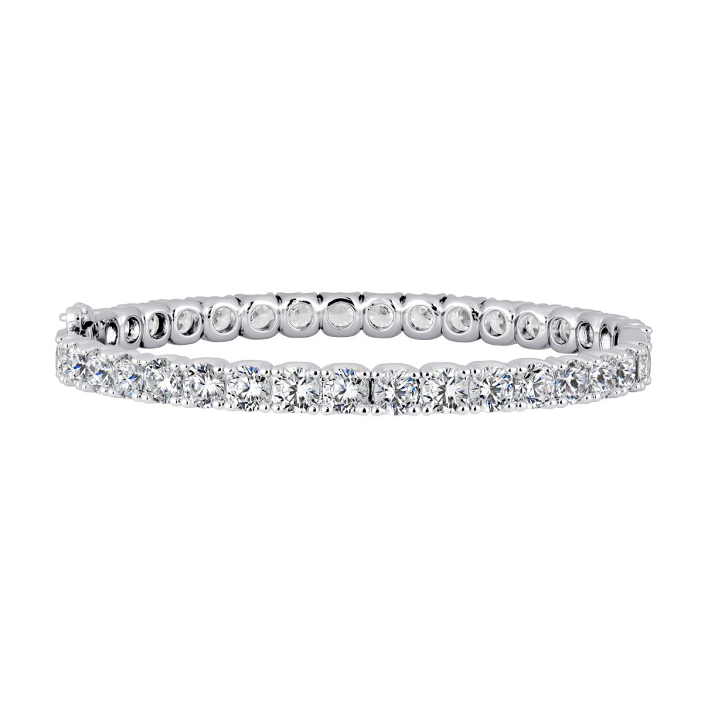 Silver Round 5mm Solitaire Eternity Bangle with Double Security Clasp | Bling By Wilkening | Jewelry-Exposures International Gallery of Fine Art - Sedona AZ