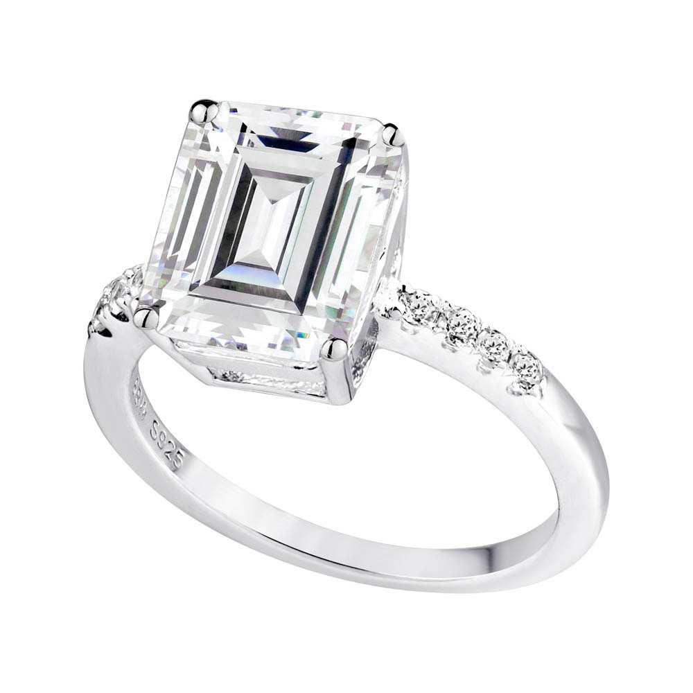 Platinum Open Gallery Accented, Engagement Ring | Three Stone Diamond Ring.