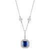 Sterling Lab Created Sapphire Cushion Cut Pendant on 18" Regal Short Floating Chain | Bling By Wilkening | Jewelry-Exposures International Gallery of Fine Art - Sedona AZ