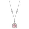 Sterling  Fancy Light Pink Asscher Cut Pendant on 18" Regal Short Floating Chain | Bling By Wilkening | Jewelry-Exposures International Gallery of Fine Art - Sedona AZ