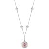 Sterling  Fancy Light Pink Asscher Cut Pendant on 18" Regal Short Floating Chain | Bling By Wilkening | Jewelry-Exposures International Gallery of Fine Art - Sedona AZ